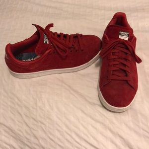Red Suede Stan Smith by Adidas